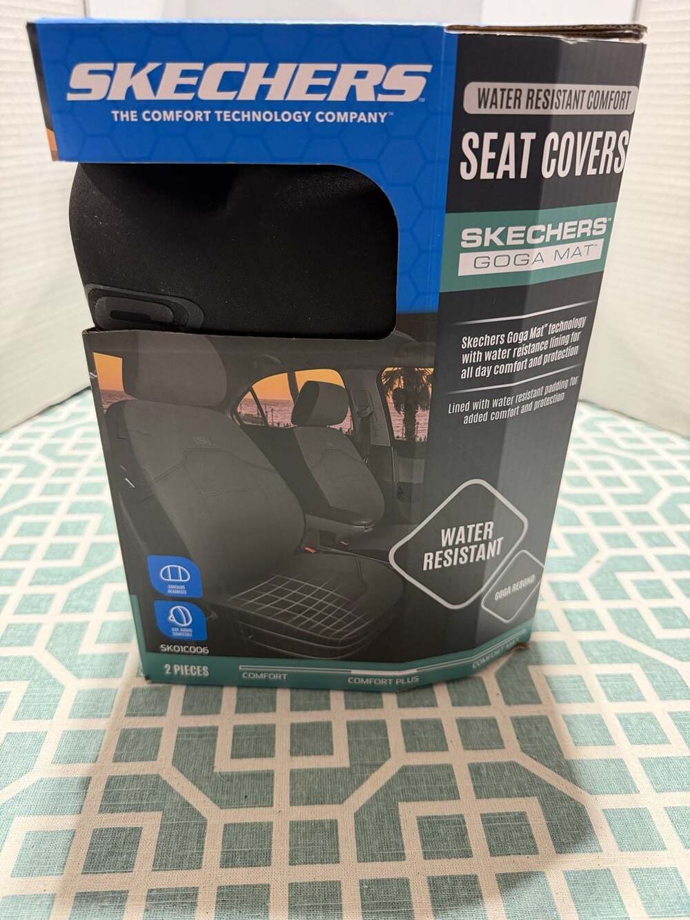 Skechers Goga Mat Water Resistant Universal Fit Car Seat Covers - 2 Piece Set